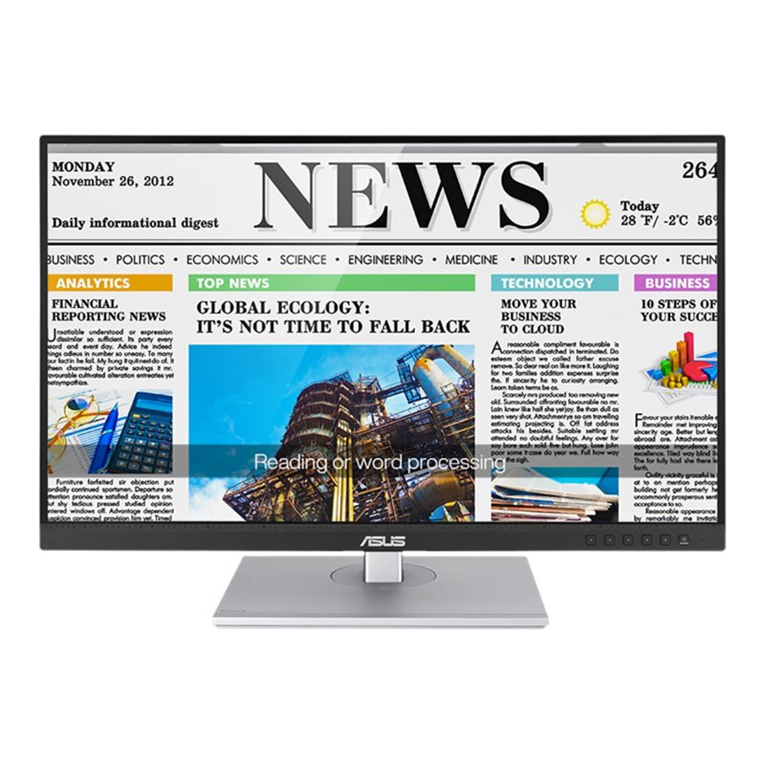 ASUS ProArt PA278CV 27 LED Monitor, Silver/Black