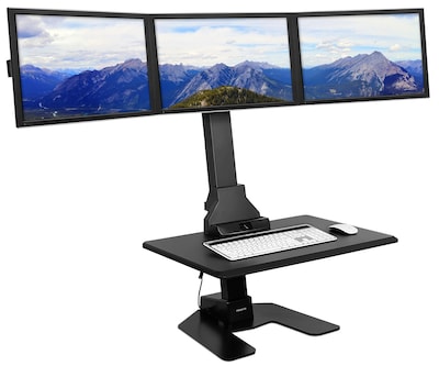 Mount-It! 28"W Adjustable Triple Monitor Mount, Black (MI-7983)