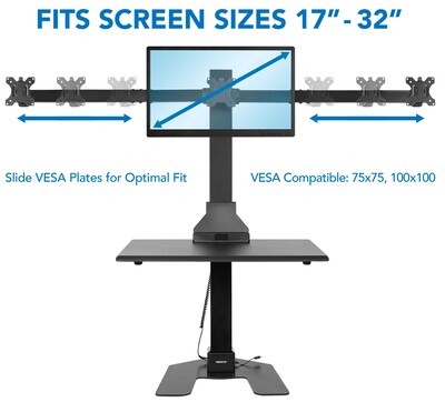 Mount-It! 28"W Adjustable Triple Monitor Mount, Black (MI-7983)