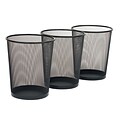 Seville Classics 6 Gallon Mesh Wastebasket, 3-Pack, Black (OFF16010)