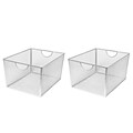 Seville Classics Extra-Large Wire Nesting Utility Shelf Storage Basket, 2-Piece Set, Silver (WEB388)