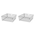 Seville Classics Large Wire Nesting Utility Shelf Storage Basket, 2-Piece Set, Silver (WEB386)