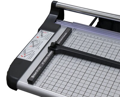 United 38" Rotary Paper Trimmer with Stand and Fabric Catch Tray, 10 Sheet Capacity, Silver/Black (RT37S)