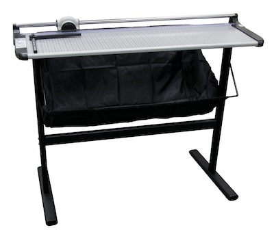 United 38" Rotary Paper Trimmer with Stand and Fabric Catch Tray, 10 Sheet Capacity, Silver/Black (RT37S)