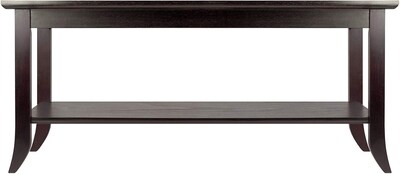 Winsome Genoa 18.03 x 40 x 22.28 Composite Wood Coffee Table With Glass top, Dark Brown