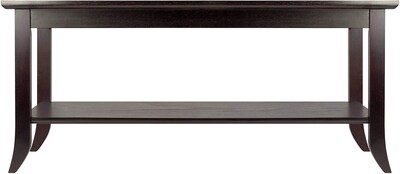 Winsome Genoa 18.03 x 40 x 22.28 Composite Wood Coffee Table With Glass top, Dark Brown