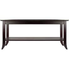 Winsome Genoa 18.03 x 40 x 22.28 Composite Wood Coffee Table With Glass top, Dark Brown