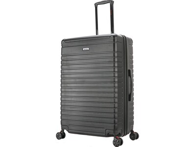 InUSA Deep Plastic 4-Wheel Spinner Luggage, Black (IUDEE00L-BLK)
