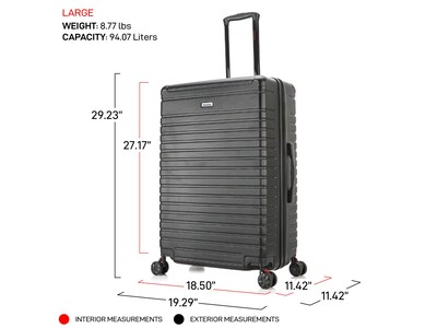 InUSA Deep 29.23" Hardside Suitcase, 4-Wheeled Spinner, Black (IUDEE00L-BLK)