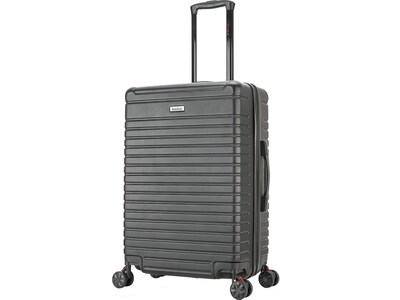 InUSA Deep Plastic 4-Wheel Spinner Luggage, Black (IUDEE00M-BLK)