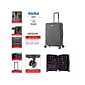 InUSA Deep Plastic 4-Wheel Spinner Luggage, Black (IUDEE00M-BLK)