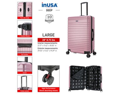 InUSA Deep 29.23" Hardside Suitcase, 4-Wheeled Spinner, Rose Gold (IUDEE00L-ROS)