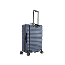 InUSA Deep Plastic 4-Wheel Spinner Luggage, Blue (IUDEE00M-BLU)