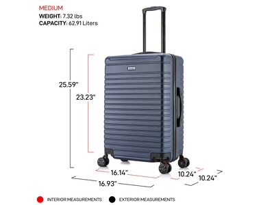 InUSA Deep 24" Hardside Suitcase, 4-Wheeled Spinner, TSA Checkpoint Friendly, Blue (IUDEE00M-BLU)