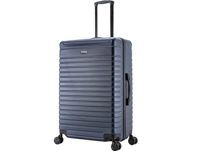 InUSA Deep Plastic 4-Wheel Spinner Luggage, Blue (IUDEE00L-BLU)