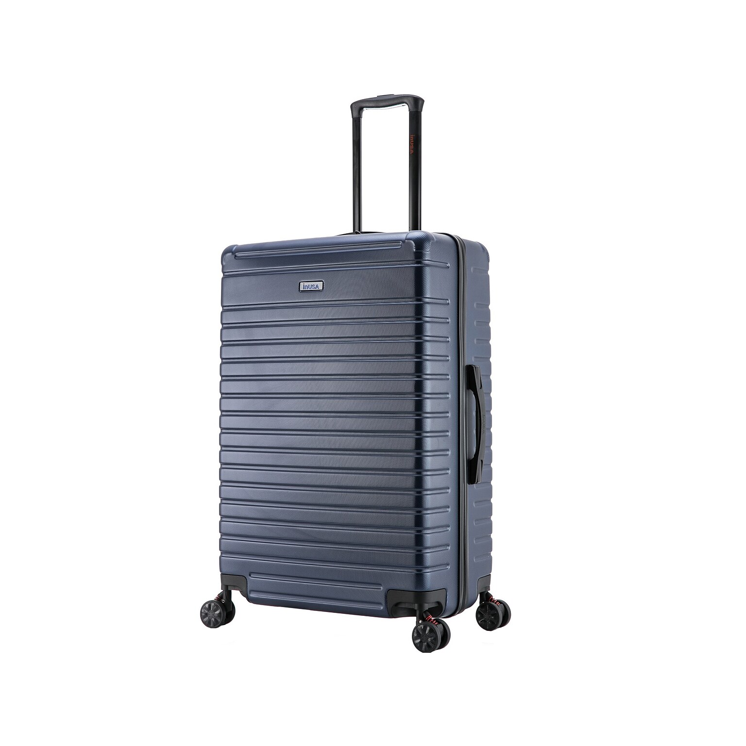 InUSA Deep Plastic 4-Wheel Spinner Luggage, Blue (IUDEE00L-BLU)