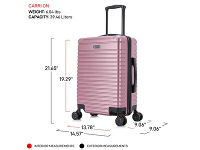 InUSA Deep Plastic Carry-On Luggage, Rose Gold (IUDEE00S-ROS)