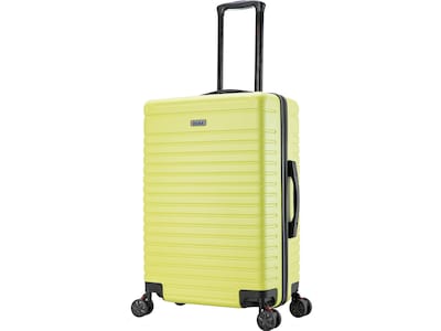 InUSA Deep Plastic 4-Wheel Spinner Luggage, Green (IUDEE00M-GRN)