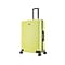 InUSA Deep Plastic 4-Wheel Spinner Luggage, Green (IUDEE00L-GRN)