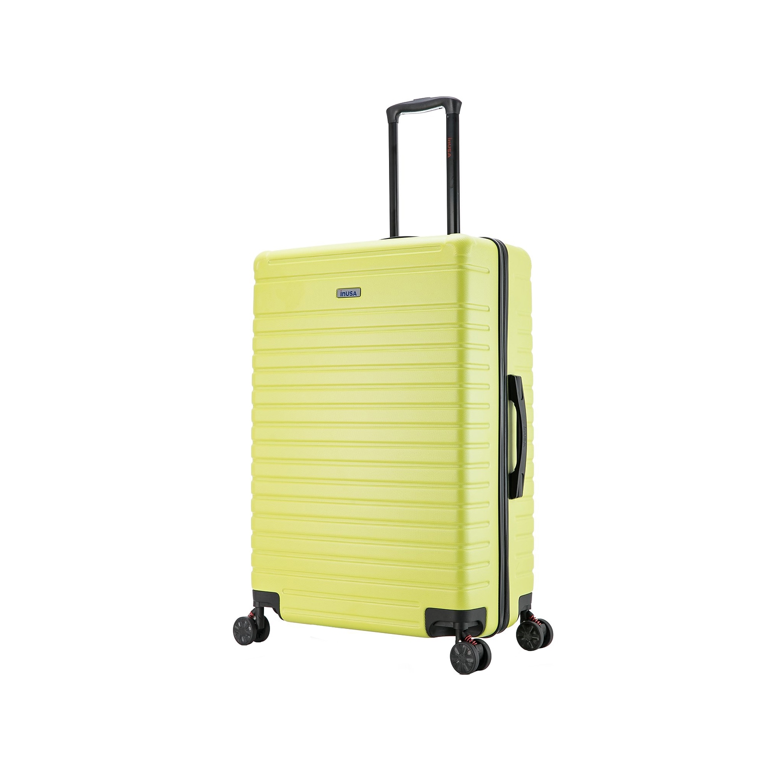 InUSA Deep Plastic 4-Wheel Spinner Luggage, Green (IUDEE00L-GRN)