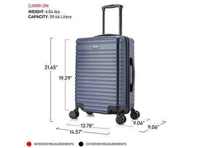 InUSA Deep Plastic Carry-On Luggage, Blue (IUDEE00S-BLU)