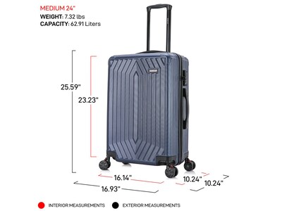 DUKAP Stratos 24" Hardside Suitcase, 4-Wheeled Spinner, TSA Checkpoint Friendly, Blue (DKSTR00M-BLU)