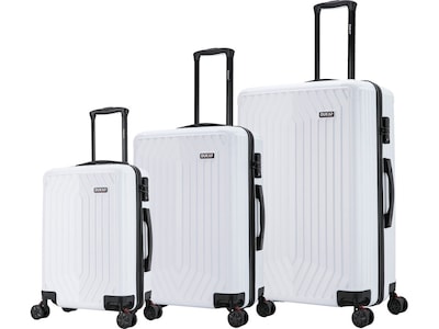 DUKAP Stratos Hardside Spinner Luggage Set, TSA Checkpoint Friendly, White (DKSTRSML-WHI)