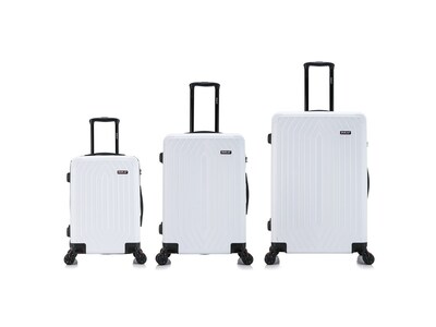 DUKAP Stratos Hardside Spinner Luggage Set, TSA Checkpoint Friendly, White (DKSTRSML-WHI)