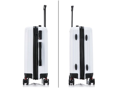 DUKAP Stratos 21.65" Hardside Carry-On Suitcase, 4-Wheeled Spinner, TSA Checkpoint Friendly, White (DKSTR00S-WHI)