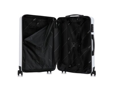 DUKAP Stratos 21.65" Hardside Carry-On Suitcase, 4-Wheeled Spinner, TSA Checkpoint Friendly, White (DKSTR00S-WHI)