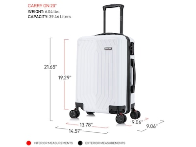 DUKAP STRATOS Plastic Carry-On Luggage, White (DKSTR00S-WHI)