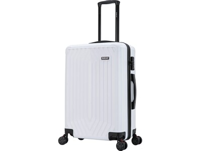 DUKAP STRATOS Plastic 4-Wheel Spinner Luggage, White (DKSTR00M-WHI)