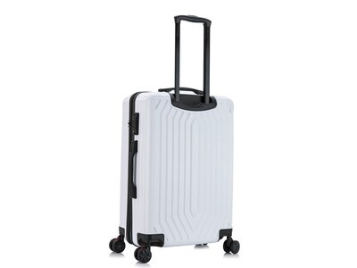 DUKAP STRATOS Plastic 4-Wheel Spinner Luggage, White (DKSTR00M-WHI)