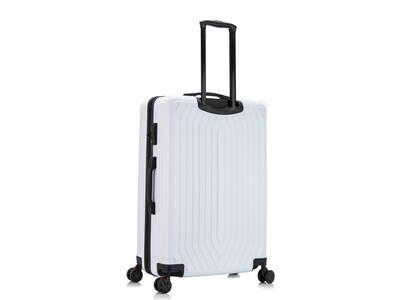 DUKAP STRATOS Plastic 4-Wheel Spinner Luggage, White (DKSTR00L-WHI)