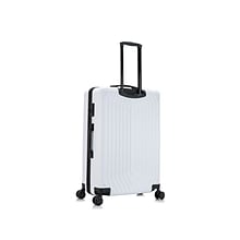 DUKAP STRATOS Plastic 4-Wheel Spinner Luggage, White (DKSTR00L-WHI)
