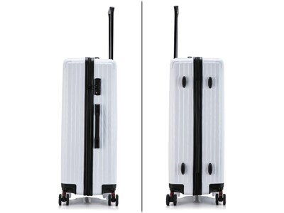 DUKAP Stratos 29.23" Hardside Suitcase, 4-Wheeled Spinner, TSA Checkpoint Friendly, White (DKSTR00L-WHI)