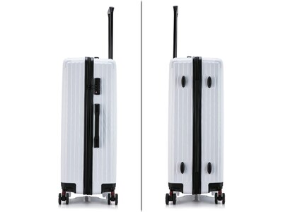 DUKAP STRATOS Plastic 4-Wheel Spinner Luggage, White (DKSTR00L-WHI)