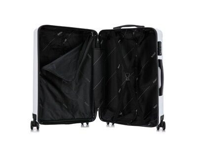 DUKAP Stratos 29.23" Hardside Suitcase, 4-Wheeled Spinner, TSA Checkpoint Friendly, White (DKSTR00L-WHI)