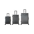 InUSA Deep Plastic 3-Piece Luggage Set, Black (IUDEESML-BLK)