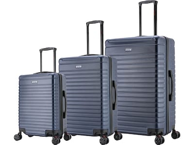 InUSA Deep 3-Piece Hardside Spinner Luggage Set, Blue (IUDEESML-BLU)
