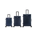 InUSA Deep Plastic 3-Piece Luggage Set, Blue (IUDEESML-BLU)