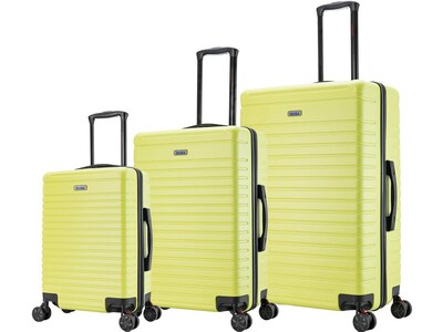 InUSA Deep Plastic 3-Piece Luggage Set, Green (IUDEESML-GRN)