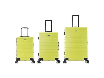 InUSA Deep 3-Piece Hardside Spinner Luggage Set, Green (IUDEESML-GRN)