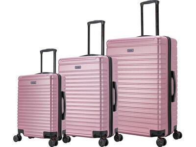 InUSA Deep Plastic 3-Piece Luggage Set, Rose Gold (IUDEESML-ROS)