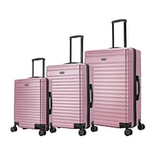 InUSA Deep Plastic 3-Piece Luggage Set, Rose Gold (IUDEESML-ROS)