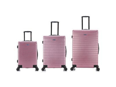 InUSA Deep Plastic 3-Piece Luggage Set, Rose Gold (IUDEESML-ROS)