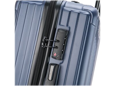 DUKAP Stratos 20" Hardside Carry-On Suitcase, 4-Wheeled Spinner, TSA Checkpoint Friendly, Blue (DKSTR00S-BLU)
