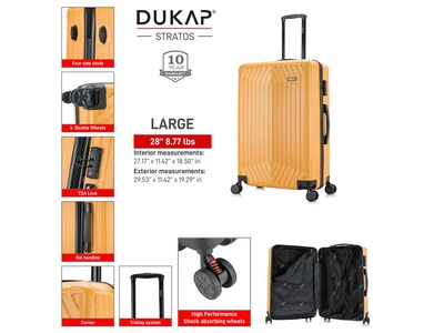 DUKAP Stratos 29.23" Hardside Suitcase, 4-Wheeled Spinner, TSA Checkpoint Friendly, Terracota (DKSTR00L-TER)