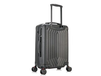 DUKAP Stratos 20 Hardside Carry-On Suitcase, 4-Wheeled Spinner, TSA Checkpoint Friendly, Black (DKS