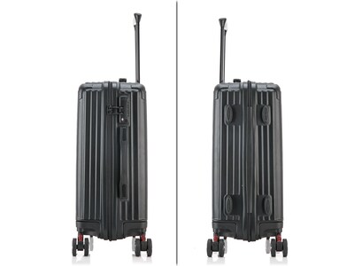 DUKAP Stratos 20" Hardside Carry-On Suitcase, 4-Wheeled Spinner, TSA Checkpoint Friendly, Black (DKSTR00S-BLK)